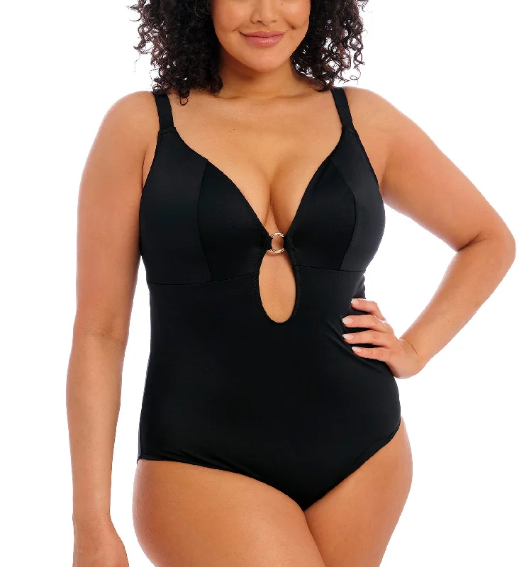 Elomi Plain Sailing Super Plunge Non Wire One Piece Swimsuit (ES7280) - Black