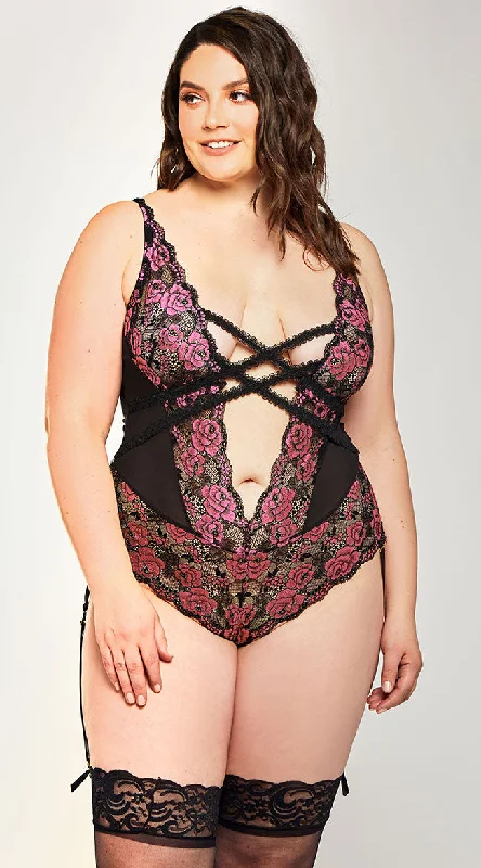 Plus Size Shirina Intersecting Plunge Teddy