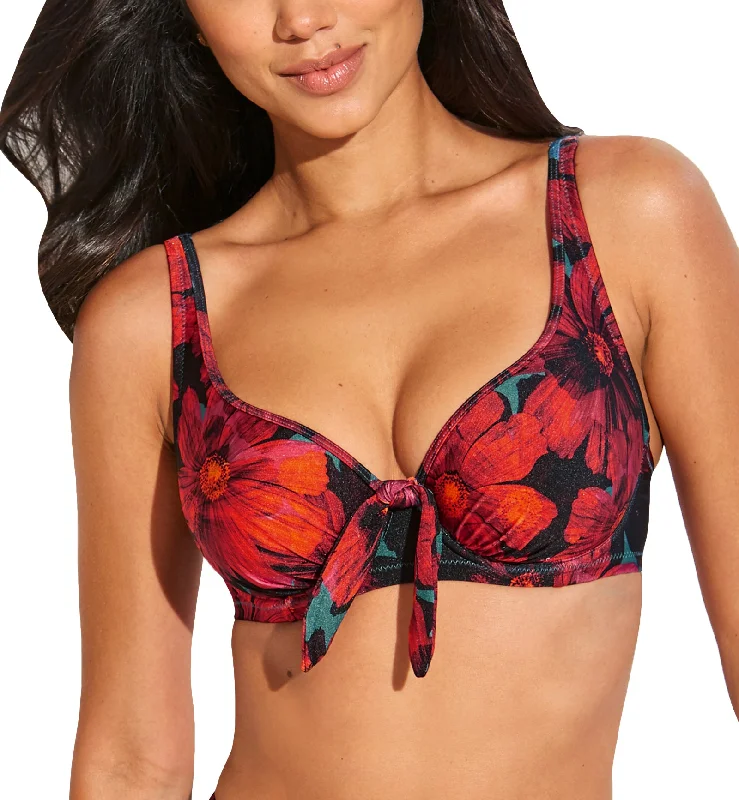 Pour Moi Orchid Luxe Non Padded Underwire Swim Top (12902) - Red/Teal