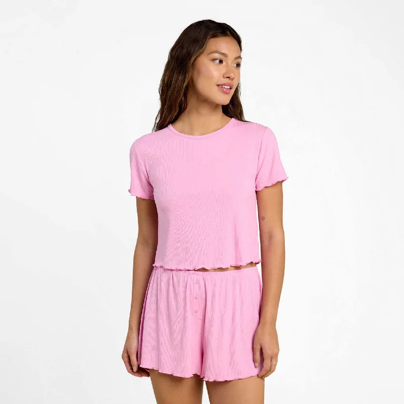 Mini Rib Tee | Bubblegum Pink